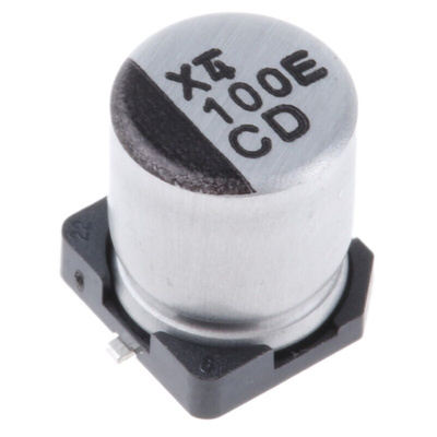 Nichicon 100μF Aluminium Electrolytic Capacitor 25V dc, Surface Mount - UCD1E101MCL1GS