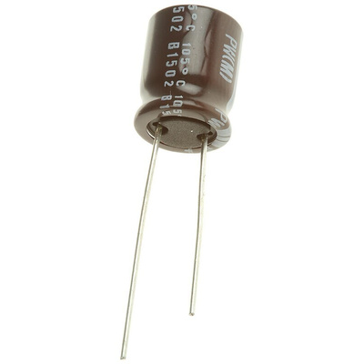 Nichicon 220μF Aluminium Electrolytic Capacitor 35V dc, Radial, Through Hole - UPW1V221MPD