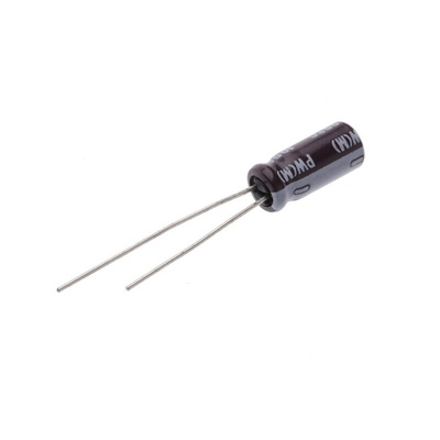 Nichicon 22μF Aluminium Electrolytic Capacitor 50V dc, Radial, Through Hole - UPW1H220MDD
