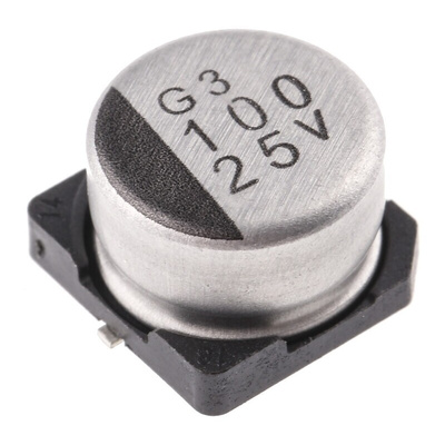 Nichicon 100μF Aluminium Electrolytic Capacitor 25V dc, Surface Mount - UWX1E101MCL1GB