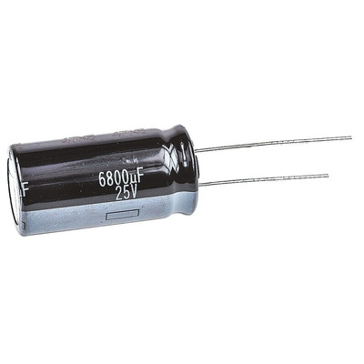 Panasonic 6800μF Aluminium Electrolytic Capacitor 25V dc, Radial, Through Hole - EEUHD1E682