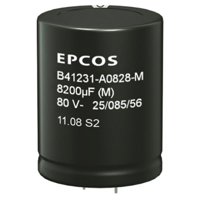 EPCOS 1200μF Aluminium Electrolytic Capacitor 100V dc, Snap-In - B41231A9128M000