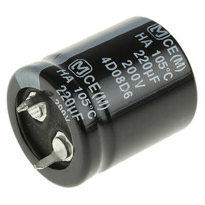 Panasonic 220μF Electrolytic Capacitor 200V dc, Through Hole - ECEC2DA221BJ