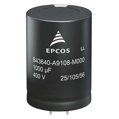 EPCOS 820μF Aluminium Electrolytic Capacitor 400V dc, Snap-In - B43644A9827M000