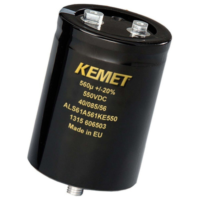KEMET 1000μF Aluminium Electrolytic Capacitor 550V dc, Screw Terminal - ALS61A102ME550