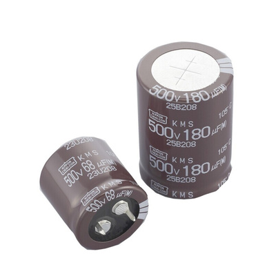 Nippon Chemi-Con 180μF Aluminium Electrolytic Capacitor 400V dc, Snap-In - EKMS401VSN181MQ25S