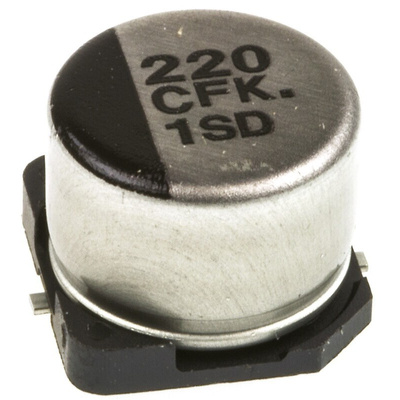 Panasonic 220μF Aluminium Electrolytic Capacitor 16V dc, Surface Mount - EEEFK1C221AP