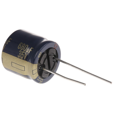 Panasonic 680μF Aluminium Electrolytic Capacitor 35V dc, Radial, Through Hole - EEUFC1V681S
