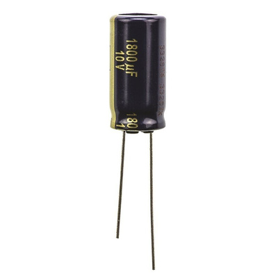 Panasonic 1800μF Aluminium Electrolytic Capacitor 10V dc, Radial, Through Hole - EEUFK1A182