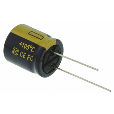 Panasonic 2200μF Aluminium Electrolytic Capacitor 25V dc, Radial, Through Hole - EEUFC1E222S