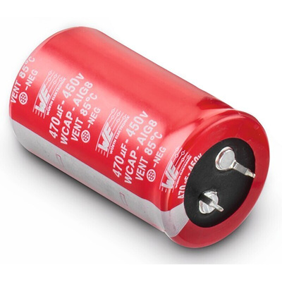 Wurth Elektronik 220μF Aluminium Electrolytic Capacitor 450V dc, Snap-In - 861011485016