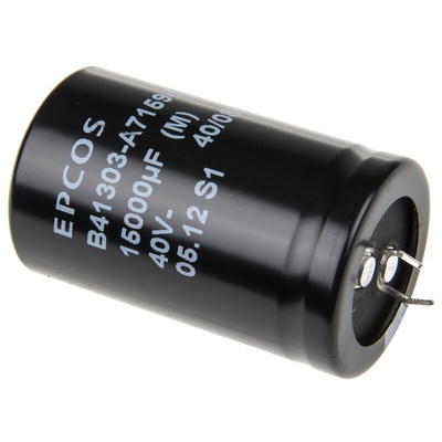 EPCOS 15000μF Electrolytic Capacitor 40V dc, Snap-In - B41303A7159M