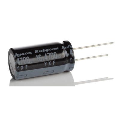 Rubycon 4700μF Aluminium Electrolytic Capacitor 16V dc, Radial, Through Hole - 16YXF4700M16X31.5