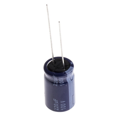 Panasonic 220μF Aluminium Electrolytic Capacitor 100V dc, Radial, Through Hole - ECA2AM221