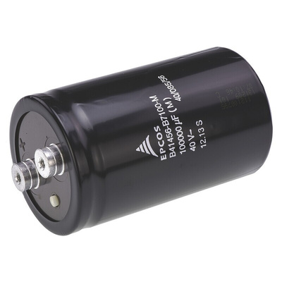 EPCOS 0.1F Aluminium Electrolytic Capacitor 40V dc, Screw Terminal - B41456B7100M000