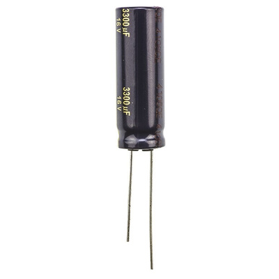 Panasonic 3300μF Aluminium Electrolytic Capacitor 16V dc, Radial, Through Hole - EEUFC1C332