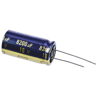 Panasonic 8200μF Aluminium Electrolytic Capacitor 16V dc, Radial, Through Hole - EEUFC1C822