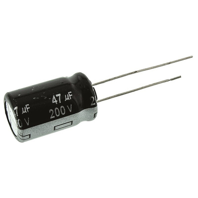 Panasonic 47μF Aluminium Electrolytic Capacitor 200V dc, Radial, Through Hole - ECA2DHG470