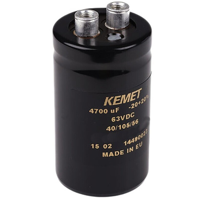 KEMET 0.1F Aluminium Electrolytic Capacitor 25V dc, Screw Terminal - ALS40A104KF025