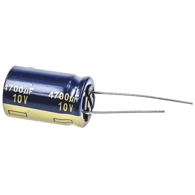 Panasonic 4700μF Aluminium Electrolytic Capacitor 10V dc, Radial, Through Hole - EEUFC1A472