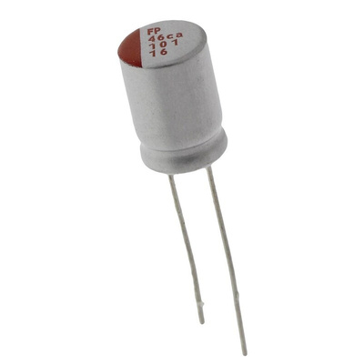 Nichicon 100μF Polymer Capacitor 16V dc, Through Hole - RNS1C101MDN1KX