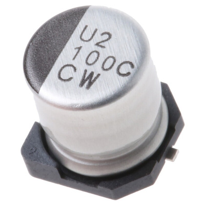 Nichicon 100μF Aluminium Electrolytic Capacitor 16V dc, Surface Mount - UCW1C101MCL1GS