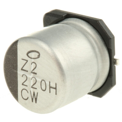 Nichicon 220μF Aluminium Electrolytic Capacitor 50V dc, Surface Mount - UCW1H221MNL1GS