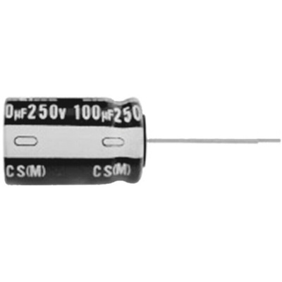 Nichicon 100μF Aluminium Electrolytic Capacitor 160V dc, Radial, Through Hole - UCS2C101MHD