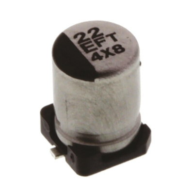 Panasonic 22μF Aluminium Electrolytic Capacitor 25V dc, Surface Mount - EEEFT1E220AR