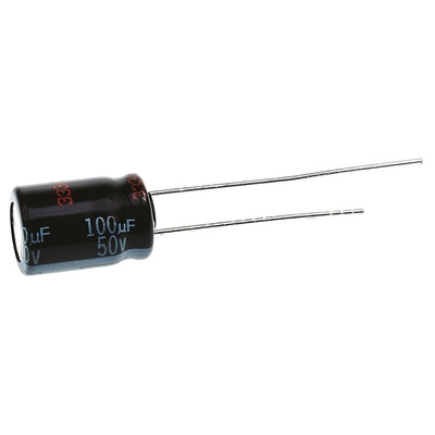 Panasonic 100μF Aluminium Electrolytic Capacitor 50V dc, Radial, Through Hole - EEUHD1H101