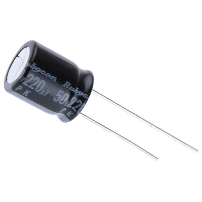 Rubycon 220μF Aluminium Electrolytic Capacitor 50V dc, Radial, Through Hole - 50PK220MEFC10X12.5