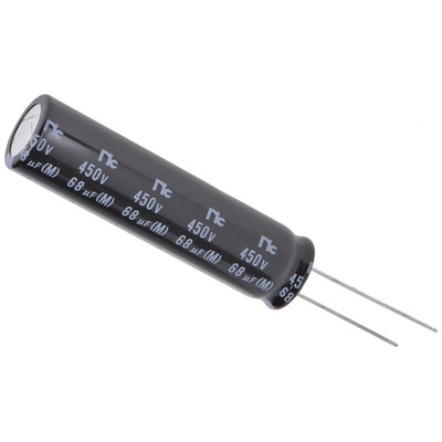 NIC Components 68μF Aluminium Electrolytic Capacitor 450V dc, Radial, Through Hole - NRB-XW680M450V12.5X50F