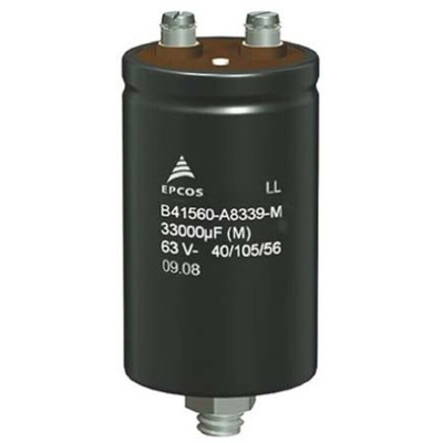 Epcos 68000μF Aluminium Electrolytic Capacitor 40V dc, Screw Terminal - B41580A7689M000