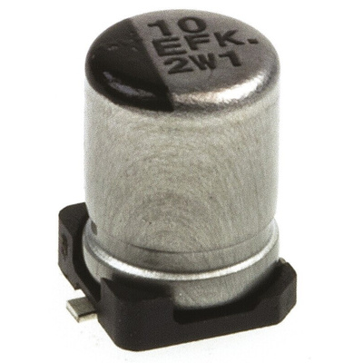 Panasonic 10μF Aluminium Electrolytic Capacitor 25V dc, Surface Mount - EEEFK1E100AR