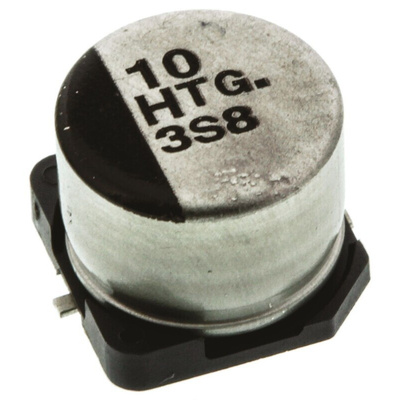 Panasonic 10μF Aluminium Electrolytic Capacitor 50V dc, Surface Mount - EEETG1H100P