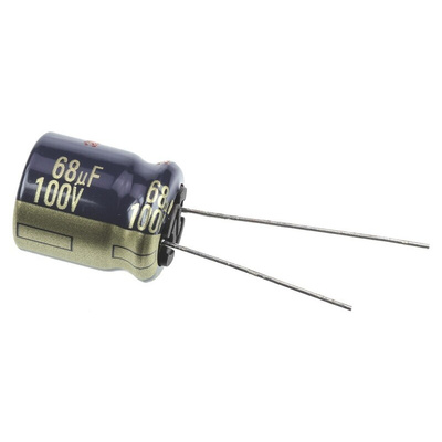 Panasonic 68μF Aluminium Electrolytic Capacitor 100V dc, Radial, Through Hole - EEUFC2A680