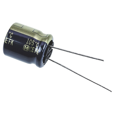 Panasonic 1500μF Aluminium Electrolytic Capacitor 10V dc, Radial, Through Hole - EEUFK1A152S
