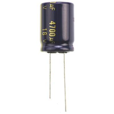 Panasonic 4700μF Aluminium Electrolytic Capacitor 16V dc, Radial, Through Hole - EEUFC1C472S