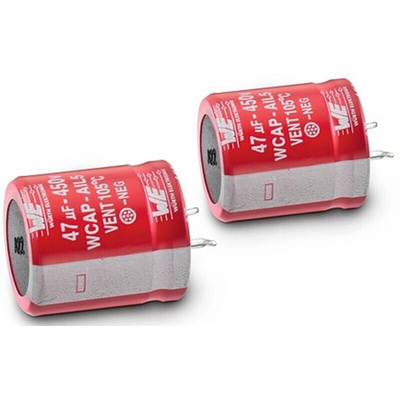 Wurth Elektronik 150μF Aluminium Electrolytic Capacitor 450V dc, Snap-In - 861111484017