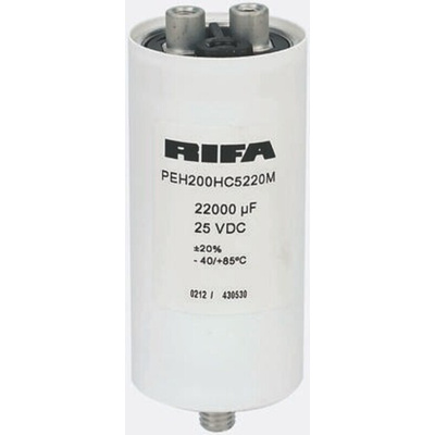 KEMET 2200μF Aluminium Electrolytic Capacitor 385V dc, Stud Mount - PEH200XO4220MB2