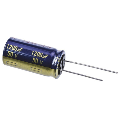 Panasonic 1200μF Aluminium Electrolytic Capacitor 50V dc, Radial, Through Hole - EEUFC1H122