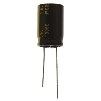 Panasonic 3900μF Aluminium Electrolytic Capacitor 16V dc, Radial, Through Hole - EEUFM1C392