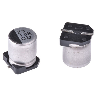 Nichicon 10μF Aluminium Electrolytic Capacitor 80V dc, Surface Mount - UCD1K100MCL1GS
