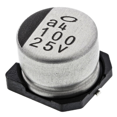 Nichicon 100μF Aluminium Electrolytic Capacitor 25V dc, Surface Mount - UUR1E101MCL1GS