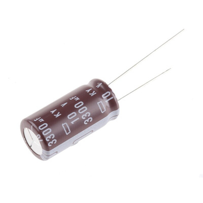 Nippon Chemi-Con 3300μF Aluminium Electrolytic Capacitor 10V dc, Radial, Through Hole - EKY-100ELL332MK25S