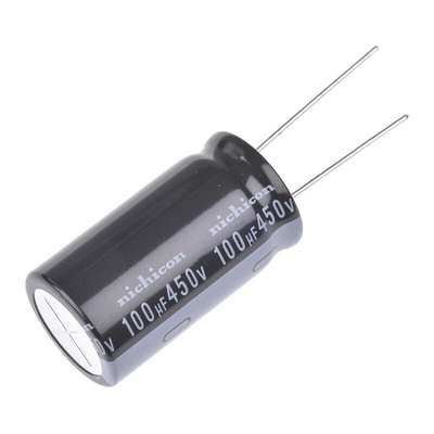 Nichicon 100μF Aluminium Electrolytic Capacitor 450V dc, Radial, Through Hole - UVZ2W101MRD