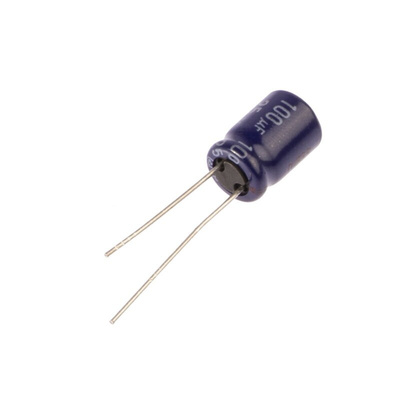 Panasonic 100μF Aluminium Electrolytic Capacitor 25V dc, Radial, Through Hole - ECEA1EN101U