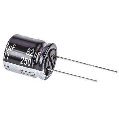 Panasonic 82μF Aluminium Electrolytic Capacitor 250V dc, Radial, Through Hole - EEUEE2E820S