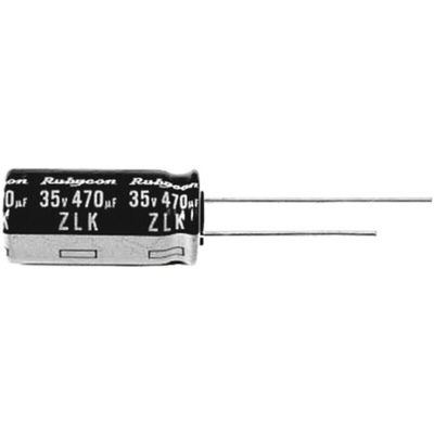 Rubycon 330μF Aluminium Electrolytic Capacitor 35V dc, Radial, Through Hole - 35ZLK330M10X16