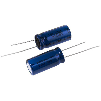 Vishay 2200μF Aluminium Electrolytic Capacitor 16V dc, Radial, Through Hole - MAL215055222E3